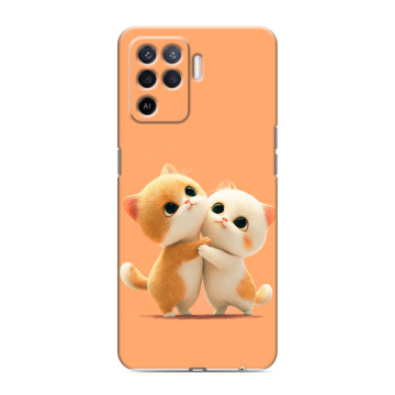 Силиконовый чехол на OPPO Reno5 Lite с принтом Милые котики Силиконовый чехол на OPPO Reno5 Lite с принтом Милые котики