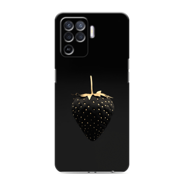 Силиконовый чехол на OPPO Reno5 Lite с принтом Черная клубника Силиконовый чехол на OPPO Reno5 Lite с принтом Черная клубника