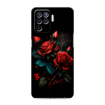 Силиконовый чехол на OPPO Reno5 Lite с принтом Розы красные Силиконовый чехол на OPPO Reno5 Lite с принтом Розы красные