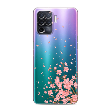 Силиконовый чехол на OPPO Reno5 Lite с принтом Ветка сакуры Силиконовый чехол на OPPO Reno5 Lite с принтом Ветка сакуры