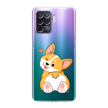 Силиконовый чехол на OPPO Reno5 Lite с принтом Корги Силиконовый чехол на OPPO Reno5 Lite с принтом Корги