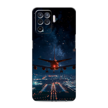 Силиконовый чехол на OPPO Reno5 Lite с принтом самолет Силиконовый чехол на OPPO Reno5 Lite с принтом самолет