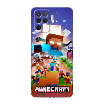 Силиконовый чехол на OPPO Reno5 Lite с принтом Майнкрафт Minecraft