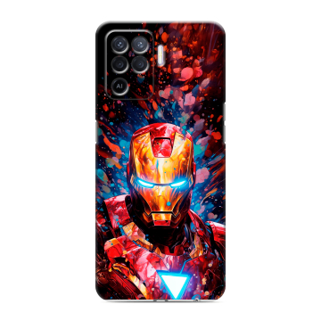 Силиконовый чехол на OPPO Reno5 Lite с принтом Железный человек Ironman Силиконовый чехол на OPPO Reno5 Lite с принтом Железный человек Ironman