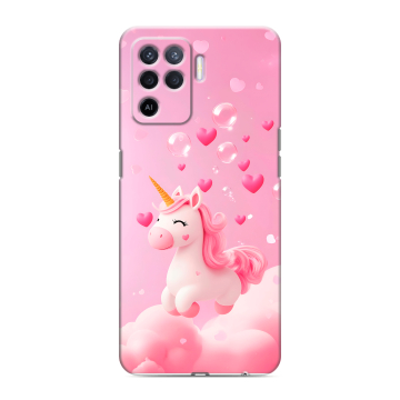 Силиконовый чехол на OPPO Reno5 Lite с принтом Единорог Силиконовый чехол на OPPO Reno5 Lite с принтом Единорог