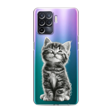 Силиконовый чехол на OPPO Reno5 Lite с принтом Котенок Силиконовый чехол на OPPO Reno5 Lite с принтом Котенок