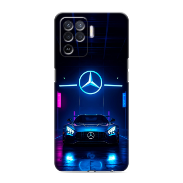 Силиконовый чехол на OPPO Reno5 Lite с принтом Mercedes Мерседес Силиконовый чехол на OPPO Reno5 Lite с принтом Mercedes Мерседес