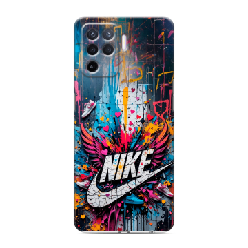 Силиконовый чехол на OPPO Reno5 Lite с принтом Nike Найк Силиконовый чехол на OPPO Reno5 Lite с принтом Nike Найк