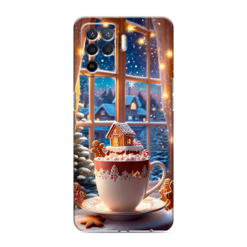 Силиконовый чехол на OPPO Reno5 Lite с принтом Новый год Силиконовый чехол на OPPO Reno5 Lite с принтом Новый год