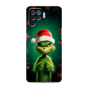 Силиконовый чехол на OPPO Reno5 Lite с принтом Гринч Новый год Рождество Силиконовый чехол на OPPO Reno5 Lite с принтом Гринч Новый год Рождество
