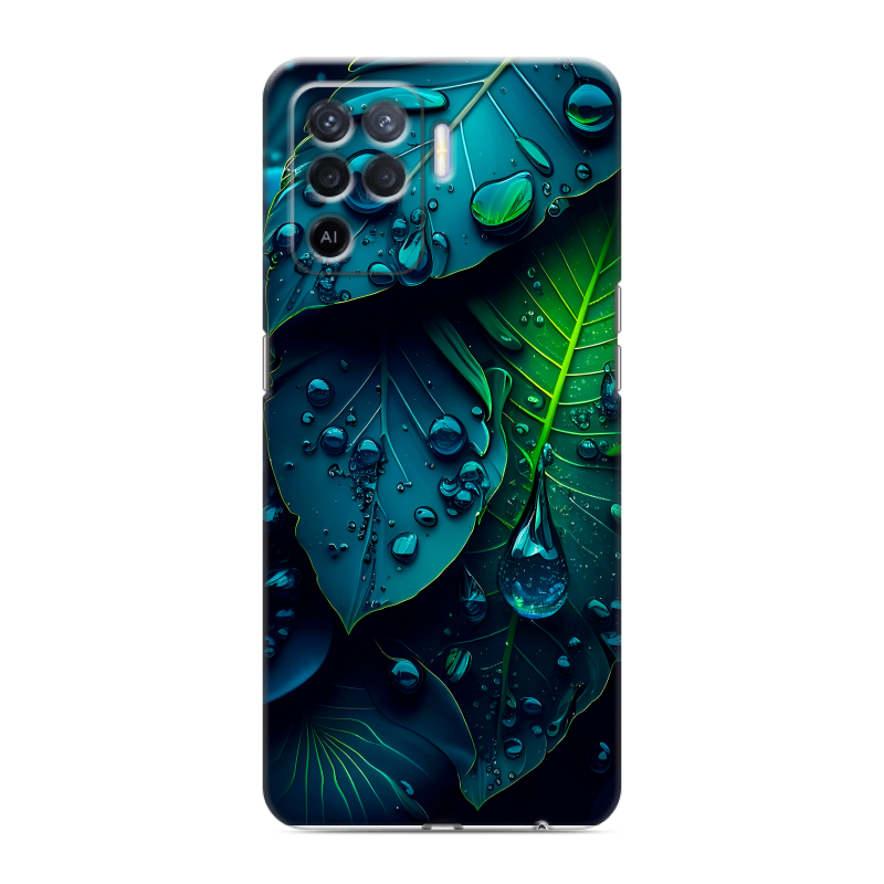 Силиконовый чехол на OPPO Reno5 Lite с принтом Листья Силиконовый чехол на OPPO Reno5 Lite с принтом Листья