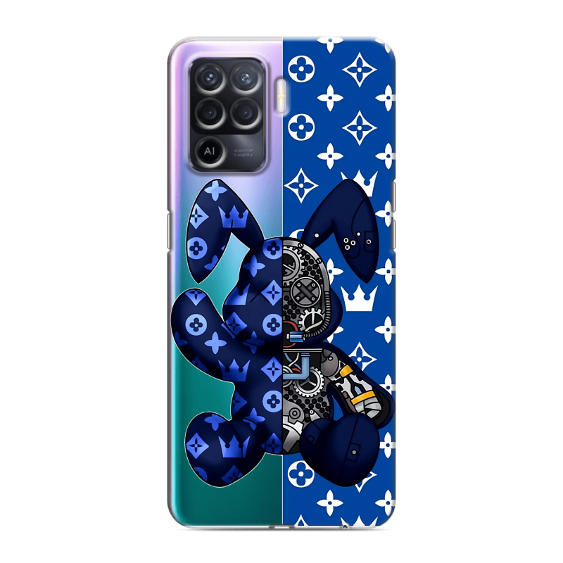Силиконовый чехол на OPPO Reno5 Lite с принтом Луи робот Силиконовый чехол на OPPO Reno5 Lite с принтом Луи робот