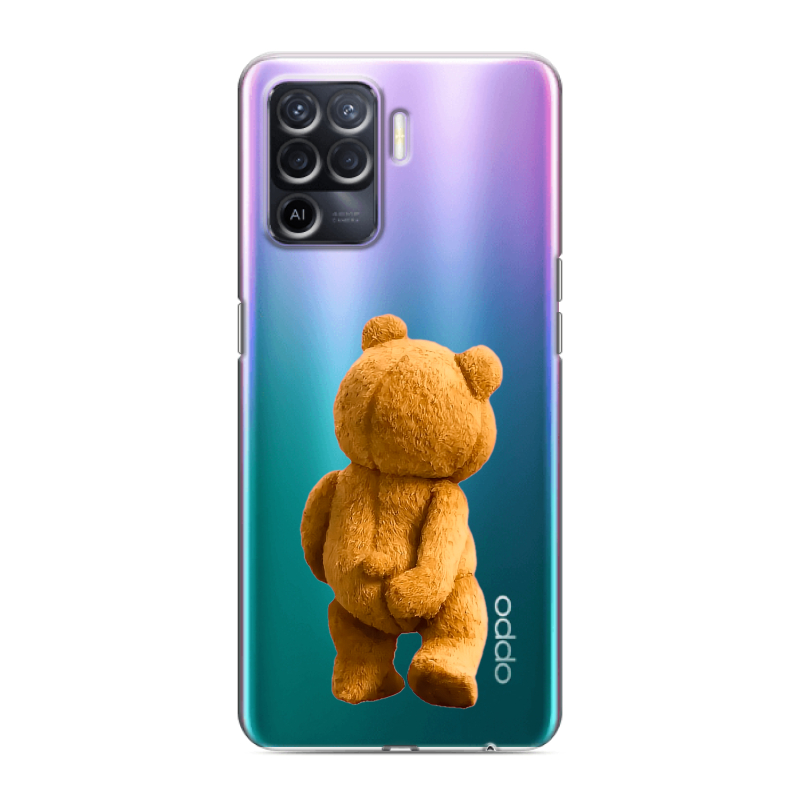 Силиконовый чехол на OPPO Reno5 Lite с принтом Медведь Силиконовый чехол на OPPO Reno5 Lite с принтом Медведь