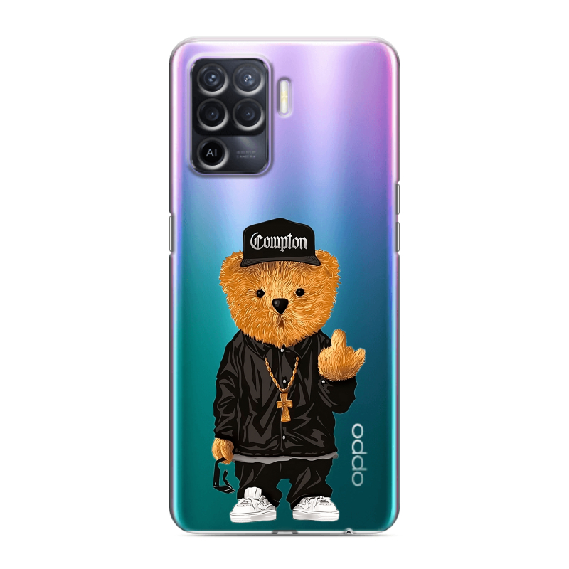 Силиконовый чехол на OPPO Reno5 Lite с принтом Плюшевый медведь Силиконовый чехол на OPPO Reno5 Lite с принтом Плюшевый медведь