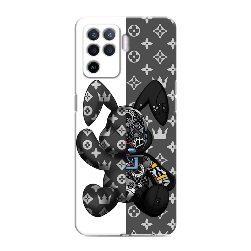 Силиконовый чехол на OPPO Reno5 Lite с принтом Луи робот Силиконовый чехол на OPPO Reno5 Lite с принтом Луи робот