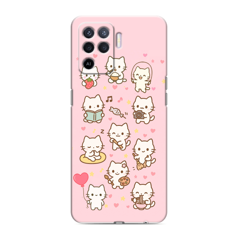 Силиконовый чехол на OPPO Reno5 Lite с принтом Hello Kitty Хелоу Кити Силиконовый чехол на OPPO Reno5 Lite с принтом Hello Kitty Хелоу Кити