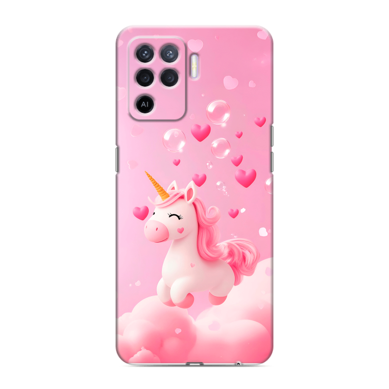 Силиконовый чехол на OPPO Reno5 Lite с принтом Единорог Силиконовый чехол на OPPO Reno5 Lite с принтом Единорог