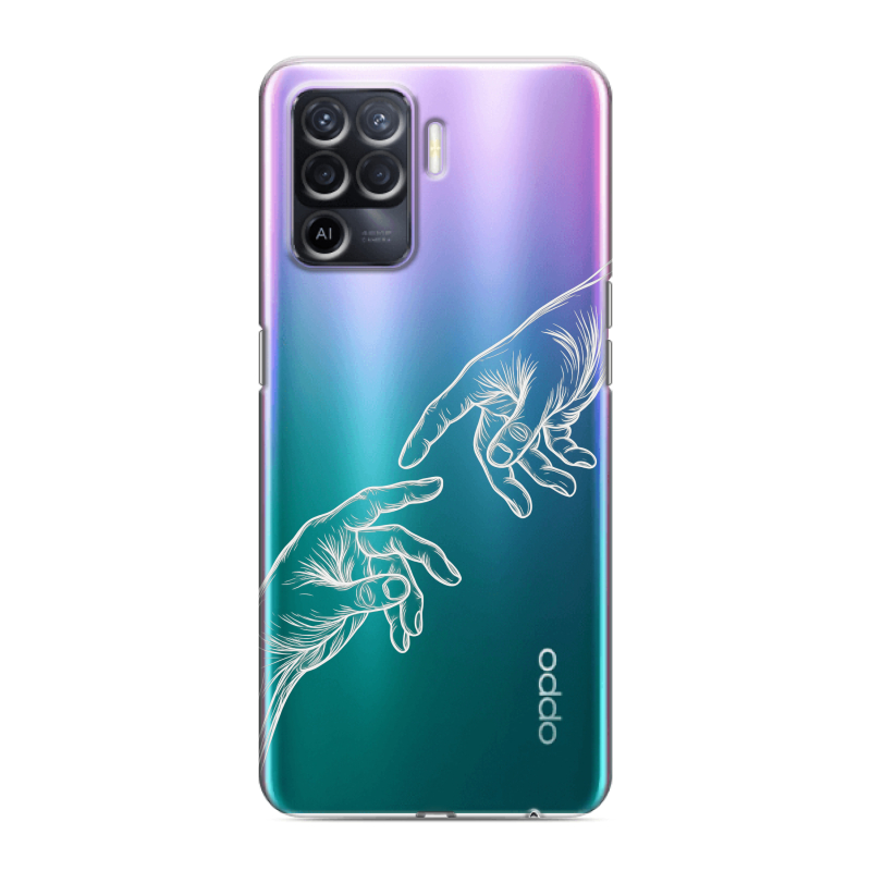 Силиконовый чехол на OPPO Reno5 Lite с принтом Сотворение мира Силиконовый чехол на OPPO Reno5 Lite с принтом Сотворение мира