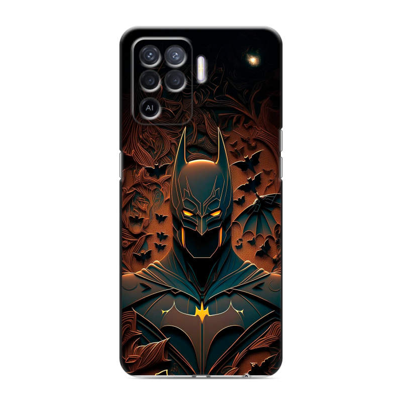 Силиконовый чехол на OPPO Reno5 Lite с принтом Batman Бэтмен Силиконовый чехол на OPPO Reno5 Lite с принтом Batman Бэтмен