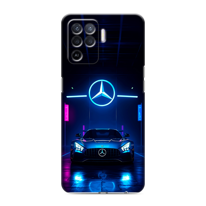 Силиконовый чехол на OPPO Reno5 Lite с принтом Mercedes Мерседес Силиконовый чехол на OPPO Reno5 Lite с принтом Mercedes Мерседес