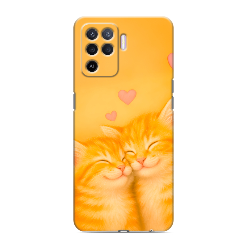 Силиконовый чехол на OPPO Reno5 Lite с принтом Милые котята Силиконовый чехол на OPPO Reno5 Lite с принтом Милые котята
