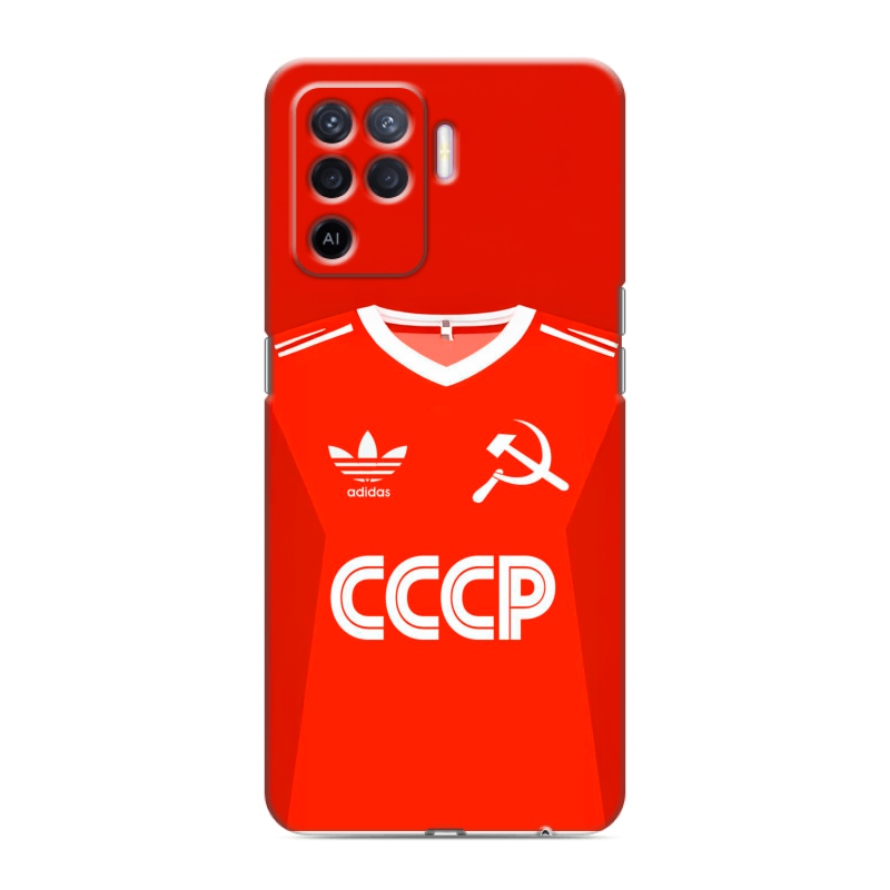 Силиконовый чехол на OPPO Reno5 Lite с принтом Флаг Герб СССР Силиконовый чехол на OPPO Reno5 Lite с принтом Флаг Герб СССР