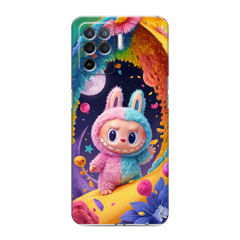 Силиконовый чехол на OPPO Reno5 Lite с принтом Labubu Лабубу Силиконовый чехол на OPPO Reno5 Lite с принтом Labubu Лабубу