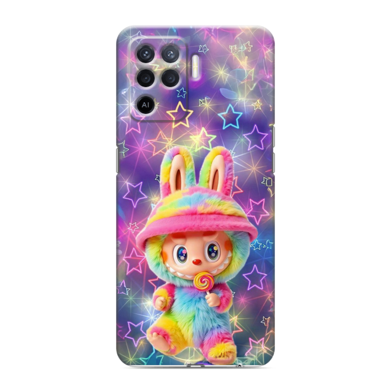 Силиконовый чехол на OPPO Reno5 Lite с принтом Labubu Лабубу Силиконовый чехол на OPPO Reno5 Lite с принтом Labubu Лабубу
