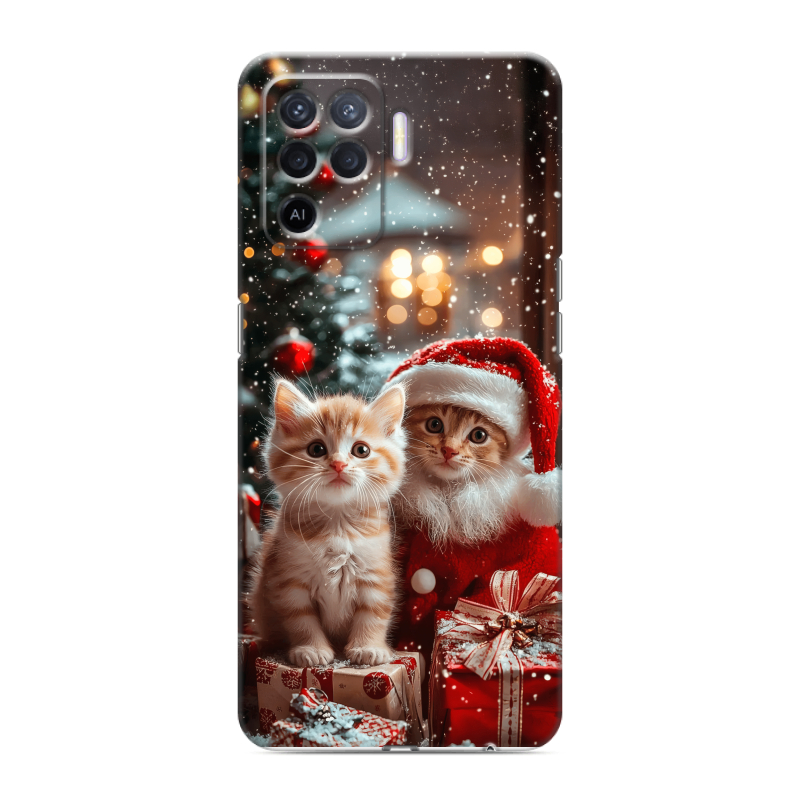 Силиконовый чехол на OPPO Reno5 Lite с принтом Новый год Силиконовый чехол на OPPO Reno5 Lite с принтом Новый год