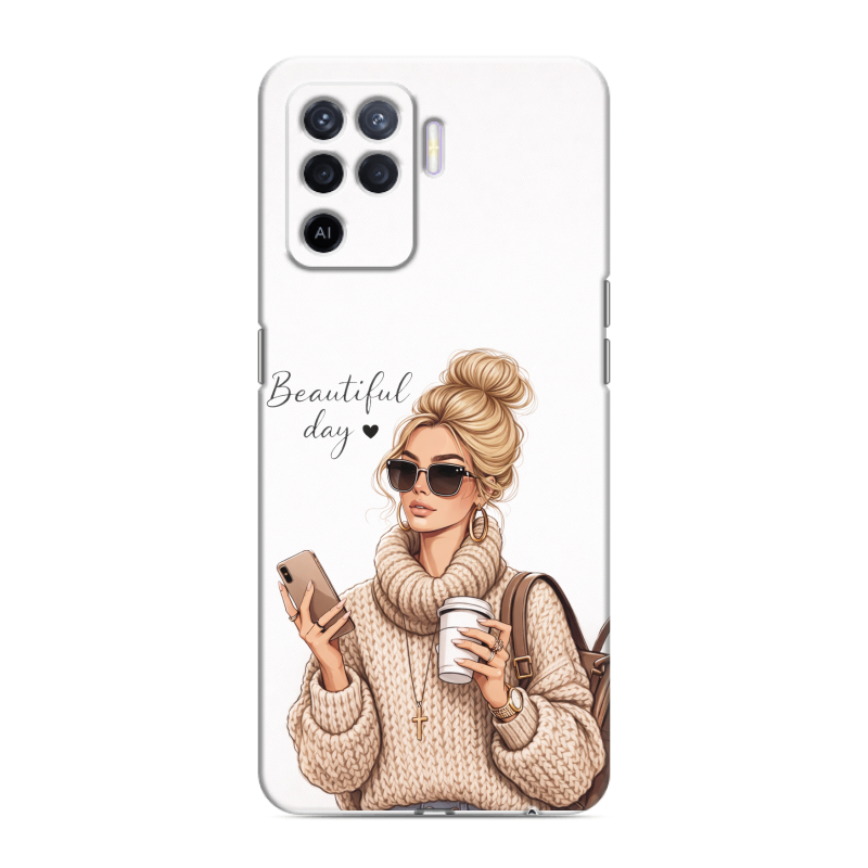 Силиконовый чехол на OPPO Reno5 Lite с принтом женский Силиконовый чехол на OPPO Reno5 Lite с принтом женский