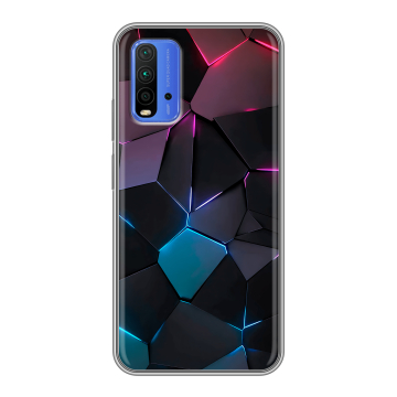 Силиконовый чехол на Xiaomi RedMi 9T с принтом Геометрия неона Силиконовый чехол на Xiaomi RedMi 9T с принтом Геометрия неона