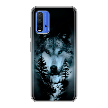 Силиконовый чехол на Xiaomi RedMi 9T с принтом Лесной волк Силиконовый чехол на Xiaomi RedMi 9T с принтом Лесной волк
