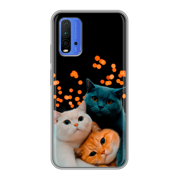 Силиконовый чехол на Xiaomi RedMi 9T с принтом Кошки Силиконовый чехол на Xiaomi RedMi 9T с принтом Кошки