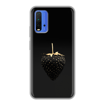 Силиконовый чехол на Xiaomi RedMi 9T с принтом Черная клубника Силиконовый чехол на Xiaomi RedMi 9T с принтом Черная клубника