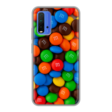 Силиконовый чехол на Xiaomi RedMi 9T с принтом Конфеты Силиконовый чехол на Xiaomi RedMi 9T с принтом Конфеты