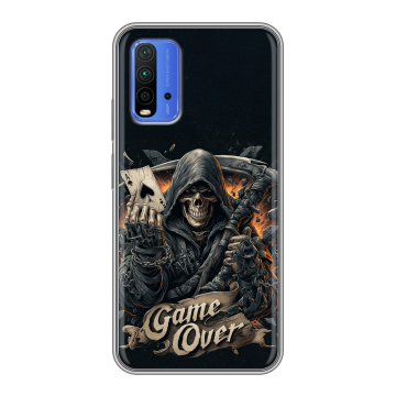 Силиконовый чехол на Xiaomi RedMi 9T с принтом Скелет карты Силиконовый чехол на Xiaomi RedMi 9T с принтом Скелет карты
