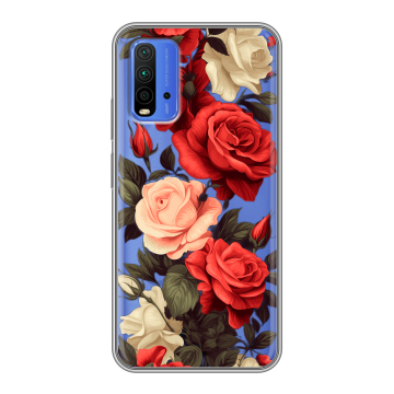 Силиконовый чехол на Xiaomi RedMi 9T с принтом Розы Силиконовый чехол на Xiaomi RedMi 9T с принтом Розы
