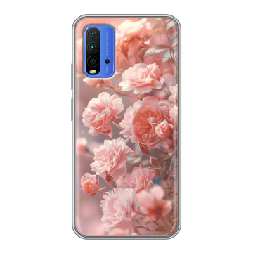 Силиконовый чехол на Xiaomi RedMi 9T с принтом Розовые розы Силиконовый чехол на Xiaomi RedMi 9T с принтом Розовые розы