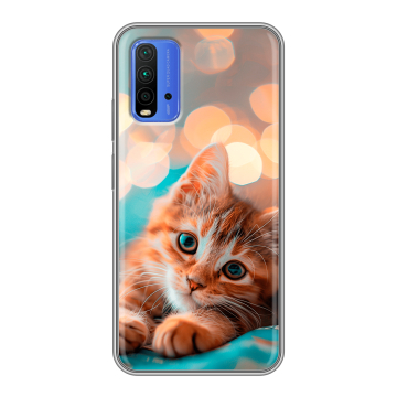 Силиконовый чехол на Xiaomi RedMi 9T с принтом котик Силиконовый чехол на Xiaomi RedMi 9T с принтом котик