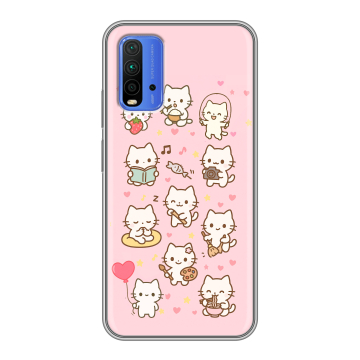 Силиконовый чехол на Xiaomi RedMi 9T с принтом Hello Kitty Хелоу Кити
