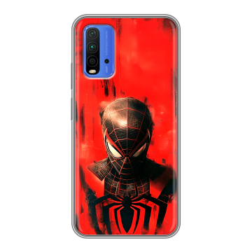 Силиконовый чехол на Xiaomi RedMi 9T с принтом человек паук spiderman