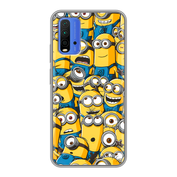 Силиконовый чехол на Xiaomi RedMi 9T с принтом Миньоны