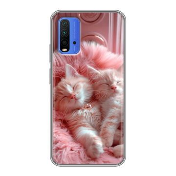 Силиконовый чехол на Xiaomi RedMi 9T с принтом котята котики