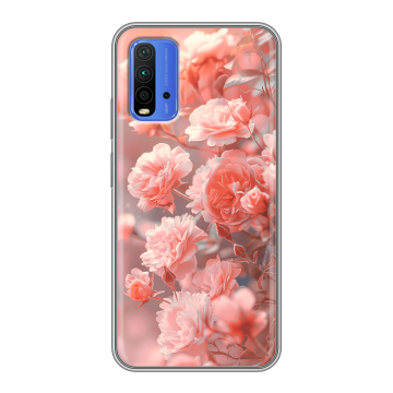 Силиконовый чехол на Xiaomi RedMi 9T с принтом Розы цветы