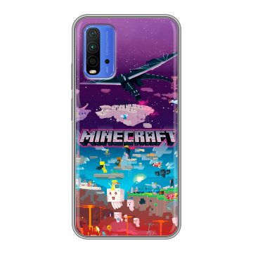Силиконовый чехол на Xiaomi RedMi 9T с принтом Майнкрафт Minecraft