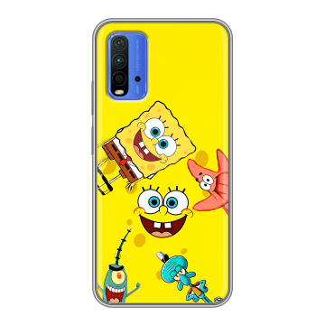 Силиконовый чехол на Xiaomi RedMi 9T с принтом Спанч боб Спанчбоб Силиконовый чехол на Xiaomi RedMi 9T с принтом Спанч боб Спанчбоб