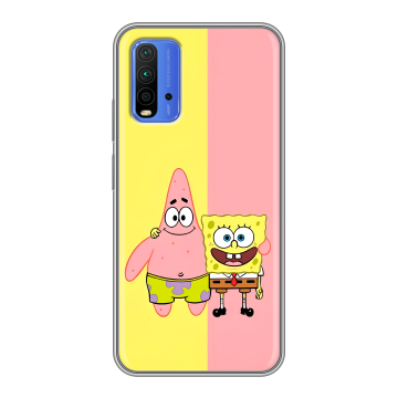 Силиконовый чехол на Xiaomi RedMi 9T с принтом Спанч боб Спанчбоб