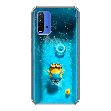 Силиконовый чехол на Xiaomi RedMi 9T с принтом Миньоны