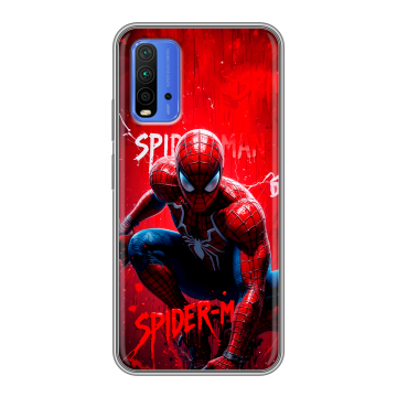 Силиконовый чехол на Xiaomi RedMi 9T с принтом Spiderman Человек паук