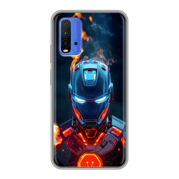 Силиконовый чехол на Xiaomi RedMi 9T с принтом IronMan Железный человек Силиконовый чехол на Xiaomi RedMi 9T с принтом IronMan Железный человек